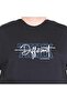Men's Large Size Crew Neck T-Shirt Different 25148 Black - 2