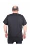 Men's Large Size Crew Neck T-Shirt Different 25148 Black - 3