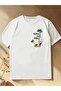 Unisex White Palm Printed Oversize 100% Cotton T-Shirt