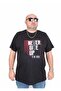 Big Size Men's Crew Neck T-Shirt Black 25165