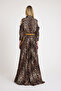 Military Long Dress with Leopard Print and Accessories - 8