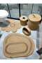 Jute, Bathroom Set, Bath Mat, Mat Set, Makeup Basket, Trash Can, Toilet Mat - 5