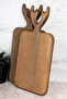 2-Piece Wooden Deer Cutting Board Cheese Presentation Serving Board Natural Wooden Presentation Rack with Deer Figure - 5
