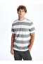 Xside Crew Neck Short Sleeve Striped Combed Cotton Men's T-Shirt (S5)