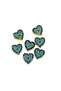 Gold Plated Colorful Zircon Stone Heart Shaped Jewelry Interlayer Material 5Pcs