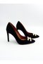 Black Suede Women's Stiletto - Genuine Leather - 2