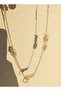 Amorphous Artificial Pearl & Stainless Steel Chain Heart Detailed Modern Design Necklace - 2