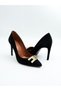 Black Suede Women's Stiletto - Genuine Leather - 3