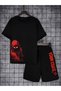 Ninja Printed Black Shorts T-Shirt Kids Set