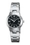 Brand Small Case Silver Black Color Simple Calendar Women's Wristwatch