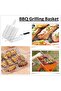 Stainless Steel BBQ Fish Grill Basket with Removable Handle, Bonus Mat, Brush & Pouch. - 6