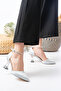 Crystal Transparent Satin Women's Shoes with Heel - 3