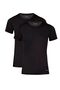 440 Men's Black Ribbed Short Sleeve Round Neck 2-Piece Undershirt - 2