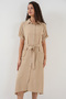 Women's Short Sleeve Dress 2214 - Beige - 4