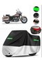 Kawasaki Vn 1500 Classic Tourer Rear Bag Compatible Premium Motorcycle Tarpaulin (Lock Compatible) Black-Grey