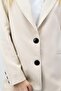 Women's long lined blazer jacket - cream - 4