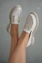 Milen Low Heeled Belt and Gold Accessory Women's Loafer - Ecru