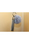 Smoked Stone Mini Pompom Optional Keychain