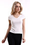 22474755 Thin Camisole Front Back V-Neck Short Sleeve Blouse Ecru