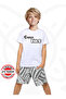 Gen-ius Black Patterned Boy's Shorts Set