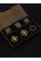 Compass Symbol 6 Piece Men's Custom Gift Boxed Chain Necklace Set - 5