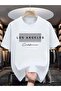 Black Los Angeles Printed White Oversize Unisex T-Shirt