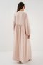 Women's Balloon Sleeve Long Hijab Dress 2464 - Beige - 6