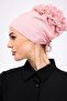 Ruffled Seamless Combed Cotton Bonnet Pink - Women's Hijab Tie Bun Inner Bonnet Powder - 7