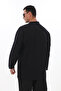 Men's Black Shirt with Epaulettes and Long Length Shirt - 5
