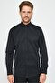Modern Slim Fit Long Sleeve Cotton Easy Iron Dobby Men's Black Shirt - 2