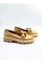 Women's Genuine Leather Ballerinas Gold - 2