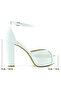 Carmen White Vegan Mesh Platform Evening Dress Shoes - 4