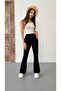 Women's High Waist Lycra Stretchy Flared Leg Fabric Pants - 5