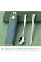 4 Pcs Portable Cutlery Set, Travel Cutlery, Stainless Steel Flatware Set with Case, Fork Spoon Chopsticks Utensils Set, for Home/Office/Party/Travel, Dishwasher Safe - 6