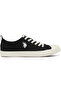 Men's Black Low-Top Canvas Sneakers - Iconic Branding for a Clean Look