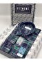 Classic Long Sleeve Effect Plaid Linen Pocketless Collar Buttoned Bottom Men's Gift Boxed Shirt Fs-003173