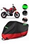 Rks Rnx Plus Compatible Premium Motorcycle Tarpaulin (Lock Compatible) Black-Red