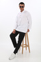 Men's Black Shirt with Epaulettes and Long Length - White - 6