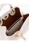 Women's Strap Ea Text Patterned Wide Use Metal Detailed Hand Holding Section White Shoulder Bag - 7