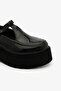 Black Patent Leather Platform Sole Women's Shoes - 4
