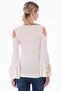 8360996 Yumoş Off-The-Shoulder Sleeve Double Ruffle Pearl Blouse Beige - 4