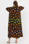 Vp8149 Shirt Collar Long Loose Patterned Viscose Dress Black - 6