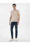 Beige Linen Blended Regular Fit Crew Neck Knitwear T-Shirt 50305992-Vr011 - 4