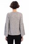 8490985 Yumoş Sleeve Wide Flounce Pearl Blouse Gray - 2