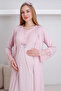 Maternity Short Sleeve Nightgown & Dressing Gown Set / Lace and Button Maternity Clothing / Maternity Suit - 5