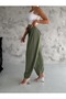 Women's Modal Fabric Shalvar Trend Model Comfortable Cut Tracksuit with Legs and Waist Detail
