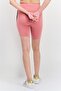 Women Brand Logo Biker Shorts, Dusty Pink - 3