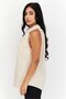 Women Halter Neck Sleeveless Gingham Pattern Top, White - 4