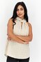 Women Halter Neck Sleeveless Gingham Pattern Top, White