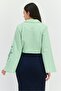 Women Regular Fit Textured Semi Formal Blazer, Green - 3